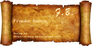 Franke Bence névjegykártya