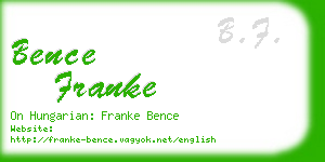 bence franke business card
